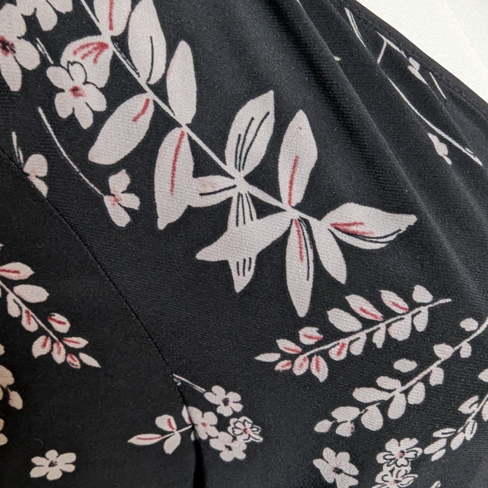 American Living Black Floral Long Sleeve Dress - Picture 3 of 4